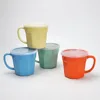 Ceramic Soup Mug, Solid Color with Plastic Lid