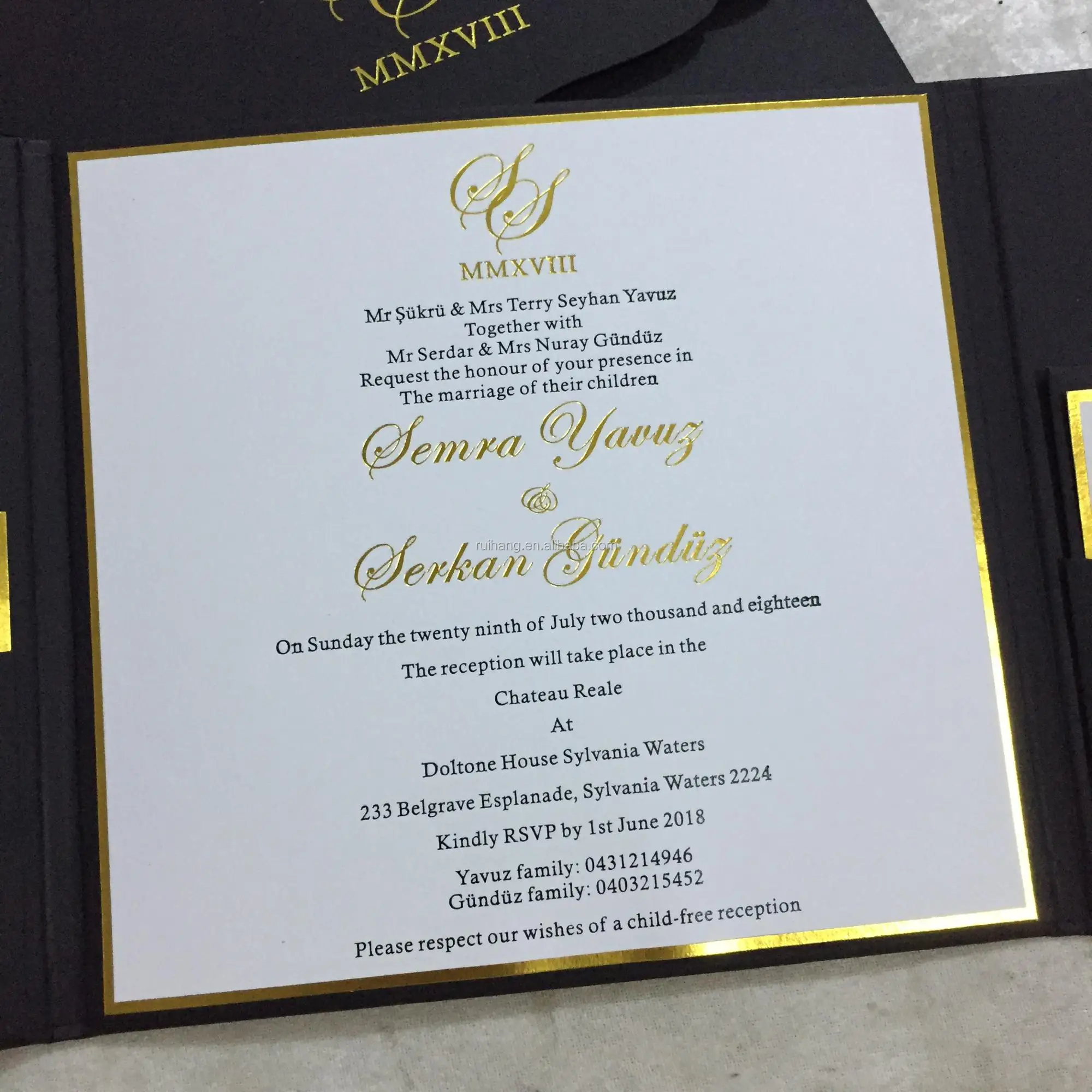 b045 size 17*17cm or customized include envelope,invitation,card