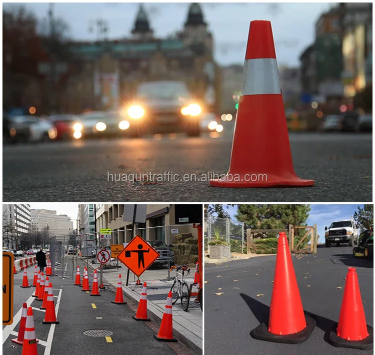 highway safety pu/pe/eva colored used traffic road safety cones