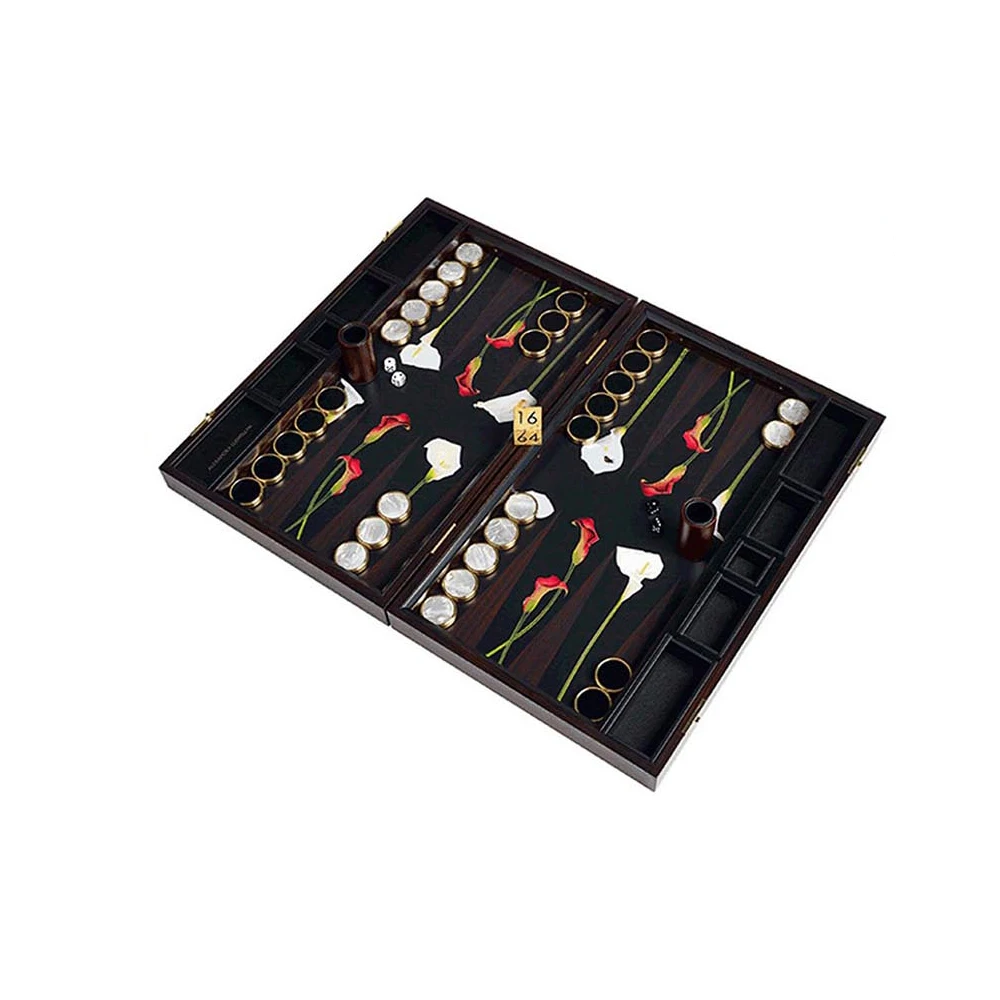 Luxurious rectangle portable leather backgammon dividers in snap