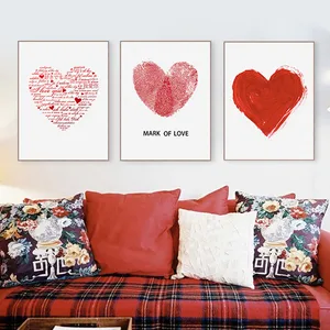 abstract red heart love quete typography poster girl room wall