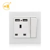 Wall outlet plate 1 gang switch electric soket with USB