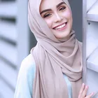 Plain Muslim Scarf High Quality Arab Bubble Chiffon Hijab Mousseline Cheap Women with Custom Logo