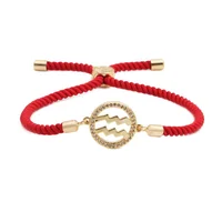 OEM ODM Fashion Gold Plated CZ 12 Constellations Charm String Adjustable Red Rope Bracelet Women
OEM ODM Fashion Gold Plated CZ 12 Constellations Charm String Adjustable Red Rope Bracelet Women