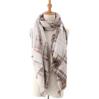 Women's Color Block Plaid Tartan Soft Warm Long Scarf