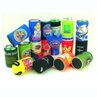 Custom neoprene stainless steel spring can cooler foldable can cooler for promotional use