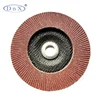 100mm*16mm*75mm P60 Red Aluminum oxide abrasive flap disc wheels with shaft for grinding