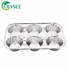 Durable heavy duty aluminum foil 4 to 6 cavity cake pan cake disposable container line muffin pans egg tray