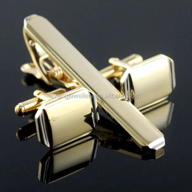custom design promotional gift cufflinks and tie clips pin sets