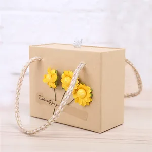 wholesale cosmetic recycled handle handmade kraft paper gift box