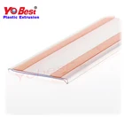 new product Clear PVC price holder flat label strip plastic data strip with double adhesive
