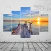 Unframed 5 Panels Sunset Seascape Scenery Picture Print Painting Modern Canvas Wall Art for Wall Decor Home Decoration Artwork