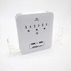 American Standard 3 AC Outlet Wall Mount Surge Protector Adapter with Dual USB Charging Port Indoor Power Tap