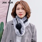 Winter 5 Colors Men Women Small Ball Pompom Closure Best Real Rex Rabbit Fur Scarf