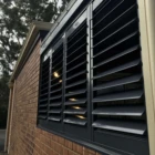 Black aluminum outdoor blinds roll up patio shades