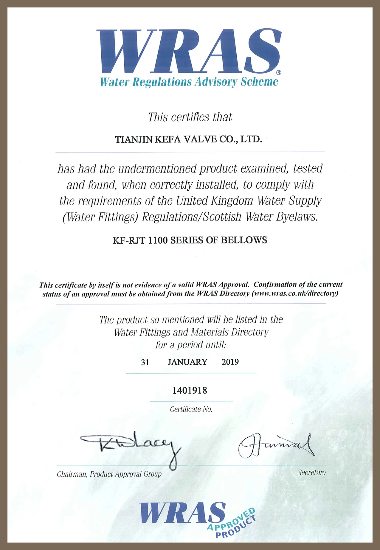 certificates                          