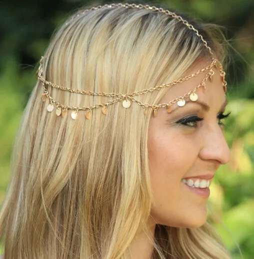 Hot Fashion BOHO Style Gold Small Coins Hair Jewelry Wedding Head Chain
Hot Fashion BOHO Style Gold Small Coins Hair Jewelry Wedding Head Chain