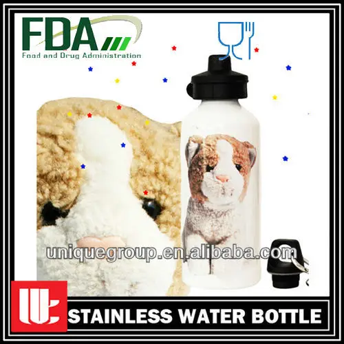 Heat Transfer Lovely Dog Logo Aluminum Water Drinking Bottle