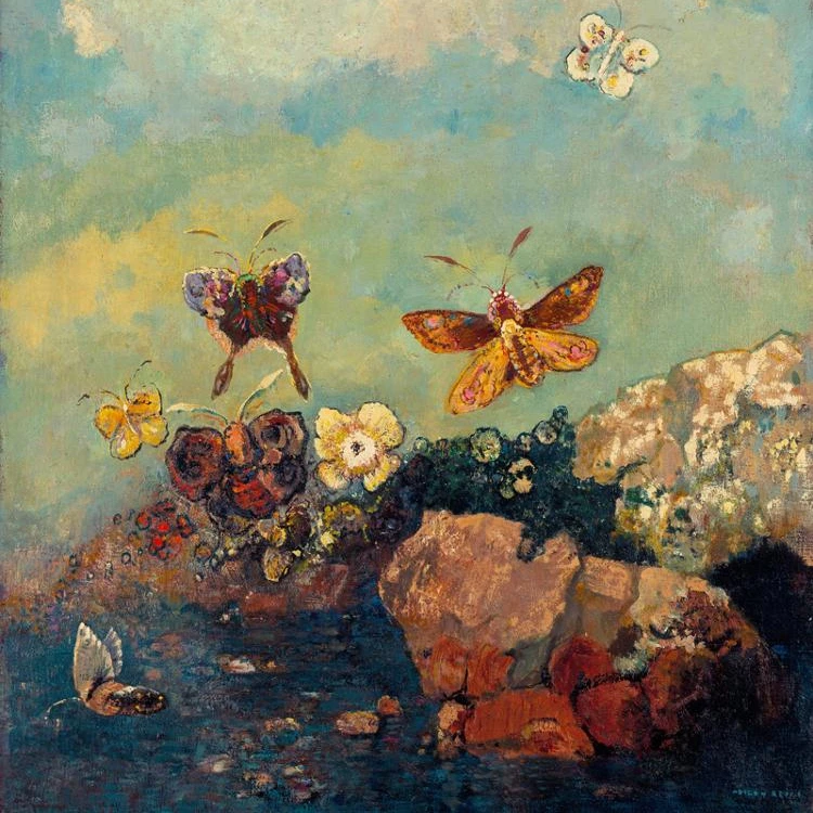 Odilon Redon abstracto de la lona pintura mural arte retrato surrealismo arte cartel gigante fotos casa decoración mariposas