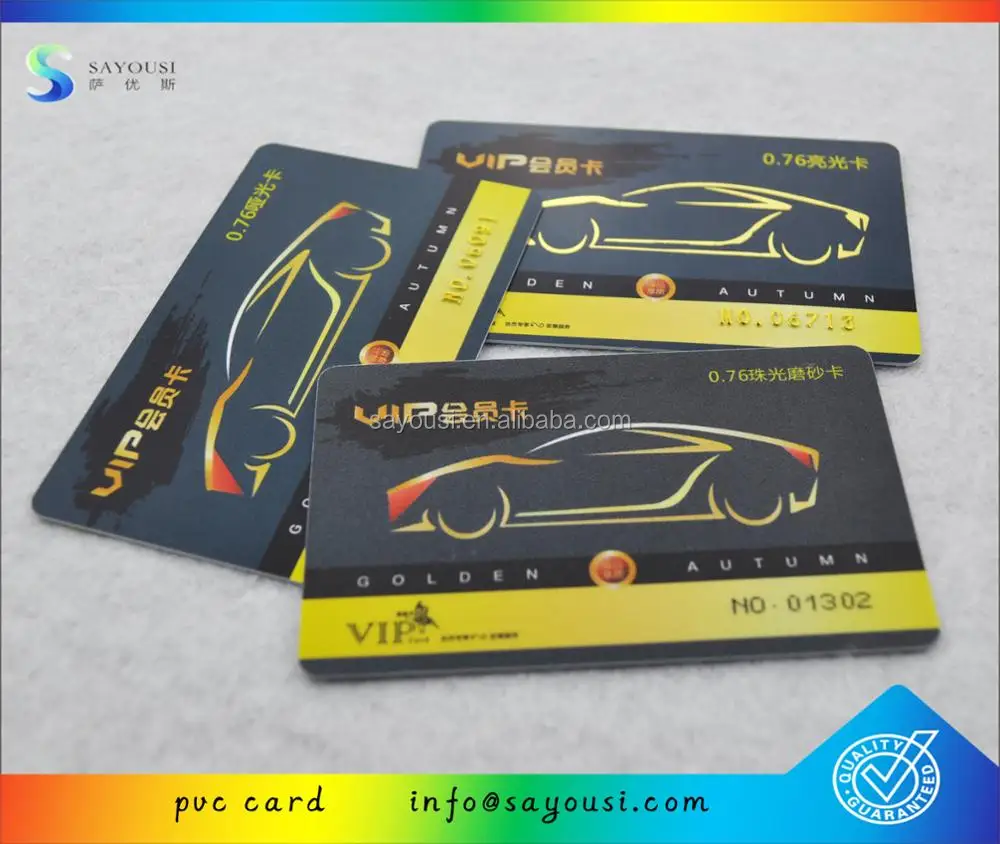 custom embossed number pvc card
