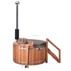 Red cedar or white pine wooden spa hot tub with Inner wood fired stove