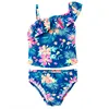Two pieces little girl swimwear new knit crochet tank suit/ hot sexy little girl maillot swimsuit