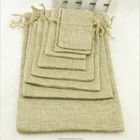 Small Burlap Natural Linen Jute Sack Jewelry Gift Pouch Drawstring Bags