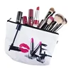 Wholesale travel makeup brush organizer canvas 3d print cosmetic bag with zipper