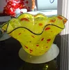 antique design yellow murano glass fruit bowl