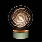 New item 3d led night lights wooden base custom night lights as a gift