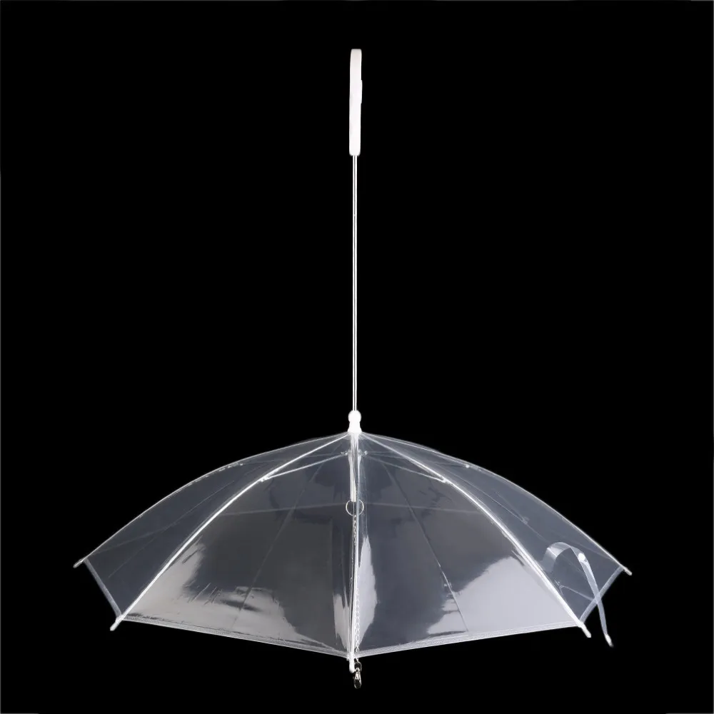 1Pcs Cute Fashion Attractive Comfortable Transparent PVC Dog Puppy Pet Umbrella for Outdoor Rain Travel Hiking pet supplies