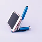 Customer's logo stylus light 4 in 1 ball pen with reading on night for gifts