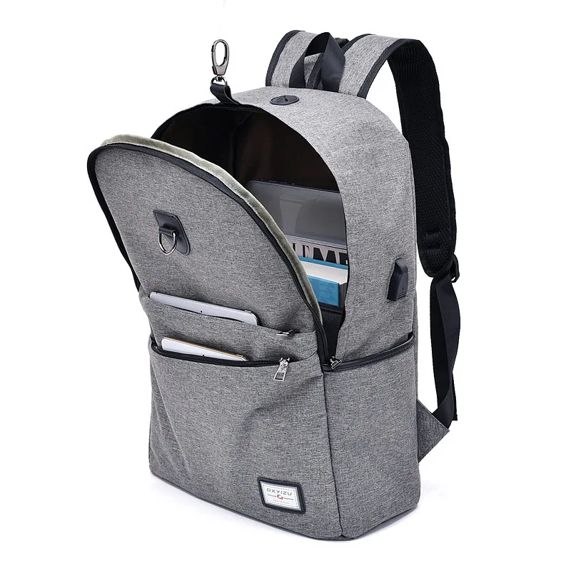 Anti Theft Men Backpack Canvas Large USB Recharging Women Laptop Bag Boy Girl School Bag Teenager Travel Backpack Mochila BP0209 (26)