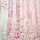 Custom wedding gown evening dress designs hand work embroidery lace fabric