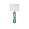 Crystal Table Lamp Green Blown Glass Table Lamps for Hotel Living Room with Fabric Shade