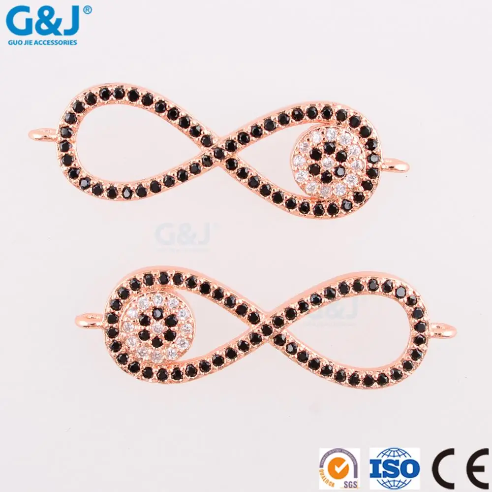 Guojie brand wholesale new design pendant 8 word shape pave colorful crystal pendant
