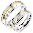 Couples Engagement Custom Engraved Words Inlay Zircon Jewelry Cheap Adjustable Diamond Ring