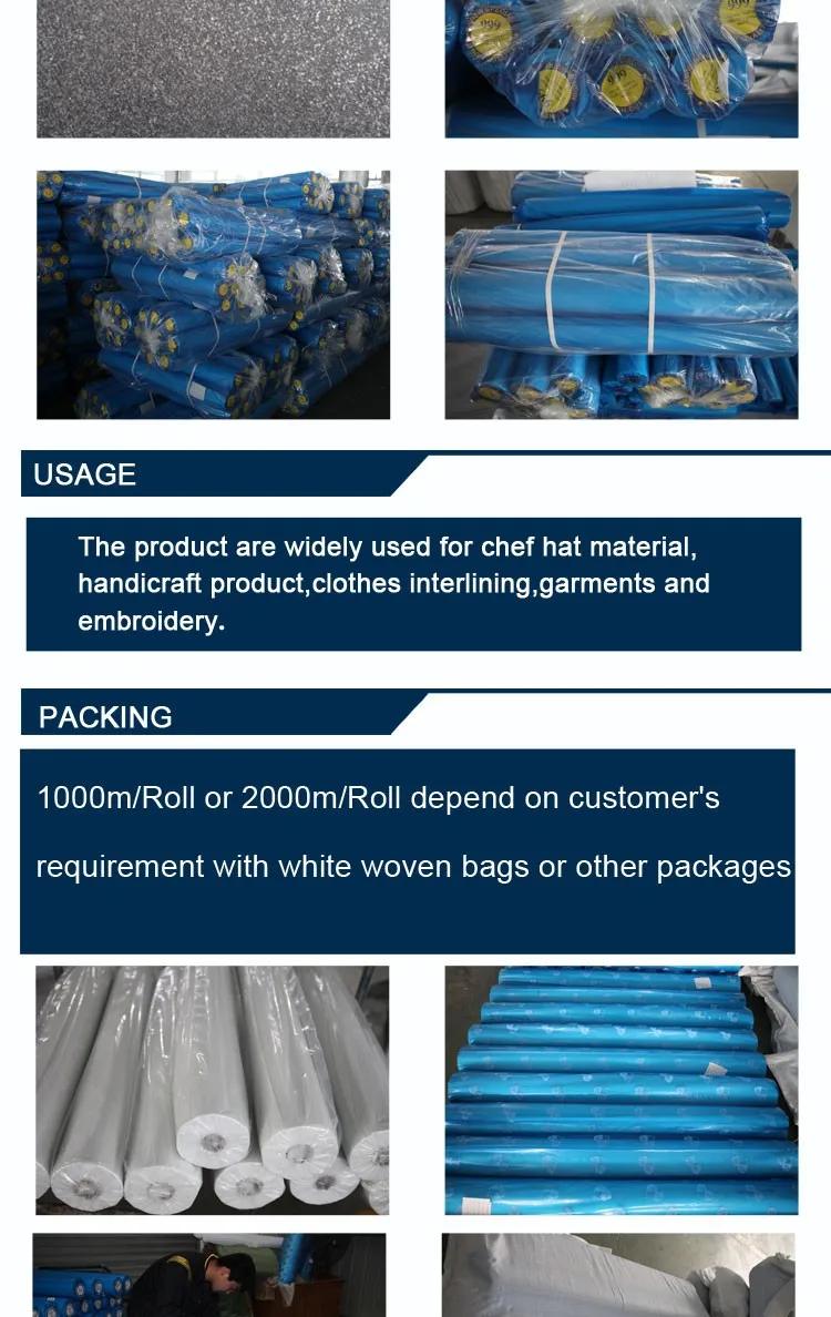 100%ペットgumstay不織布パターン芯地1000f 20 + 10グラム用ナイジェリア市場仕入れ・メーカー・工場