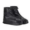 Flat Men Rain Shoe Covers Waterproof Rubber 1 Pair Black Reusable PVC rain boots