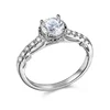 925 Sterling Silver CZ White Halo Engagement Promise Ring