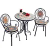 Patio round mosaic table and chairs garden furniture outdoor garden metal furniture set