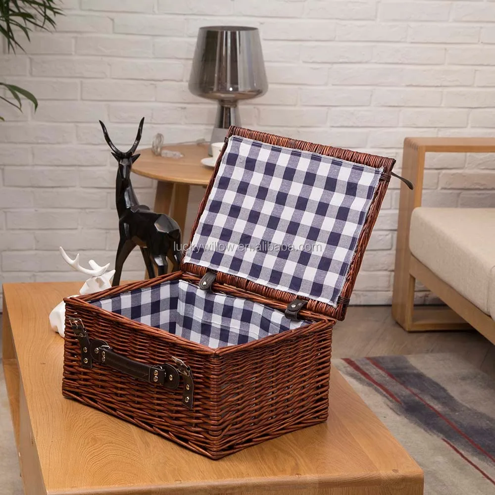 rectangle picnic wicker basket willow basket woven picnic basket