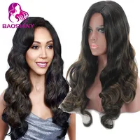 

Long Wavy Hair Wig Mixed Color Brown Synthetic Wigs For Black Women Heat Resistant Fiber Wig