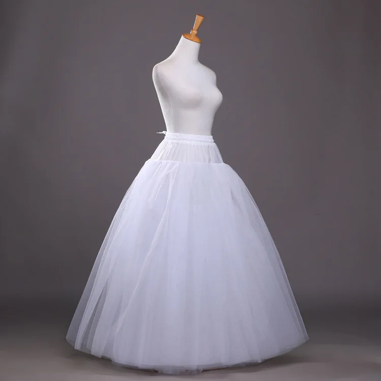 

High Quality White 6 Layer A-Line Wedding Crinoline Petticoat without Hoops, White bridal crinoline petticoat