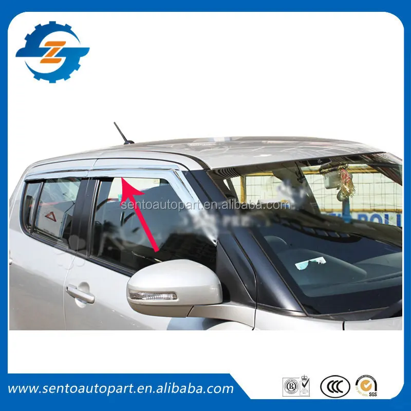 Plating window visor/vent shade/rain sun wind deflector Fit for Suzuki Swift