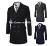 Wholesale New korean style woolen men coat long double breasted men coat 3colors M_XXL