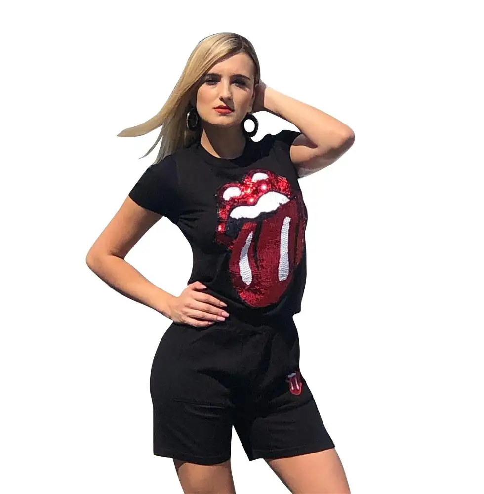 Women Casual solid color suit Lip print Crop Top and Tight-fitting elastic pants 2019 summer 2 Piece Set Outfits Women Tracksuit
Women Casual solid color suit Lip print Crop Top and Tight-fitting elastic pants 2019 summer 2 Piece Set Outfits Women Tracksuit