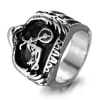 Fashionable Custom Mens Unique Stainless Steel Ring with Motorcycle Engraved