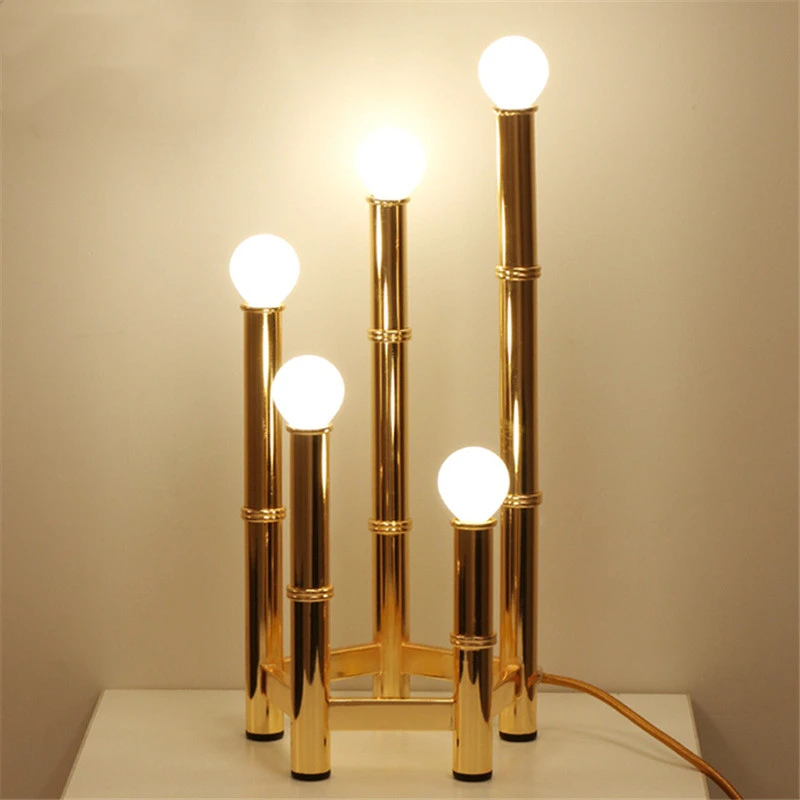 LED postmodern hotel study living room art vertical wrought iron study bedroom light luxury table lamp