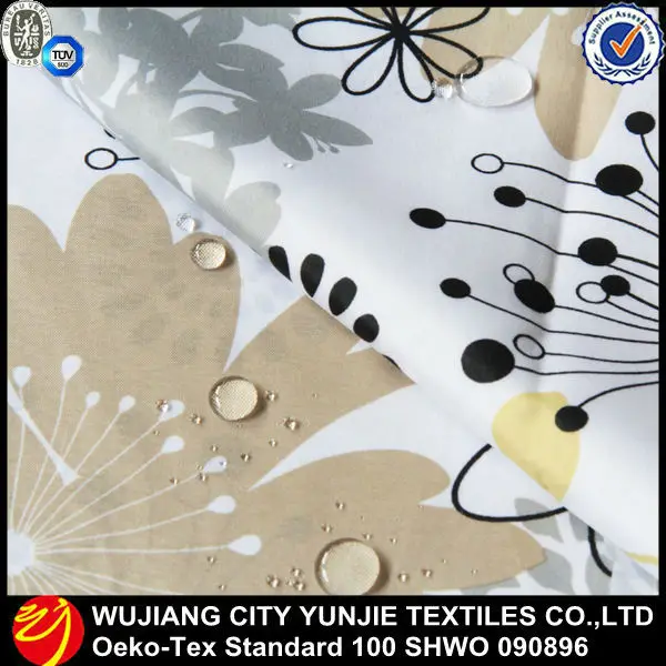 100% polyester printed curtain fabric/transparent shower curtains fabric